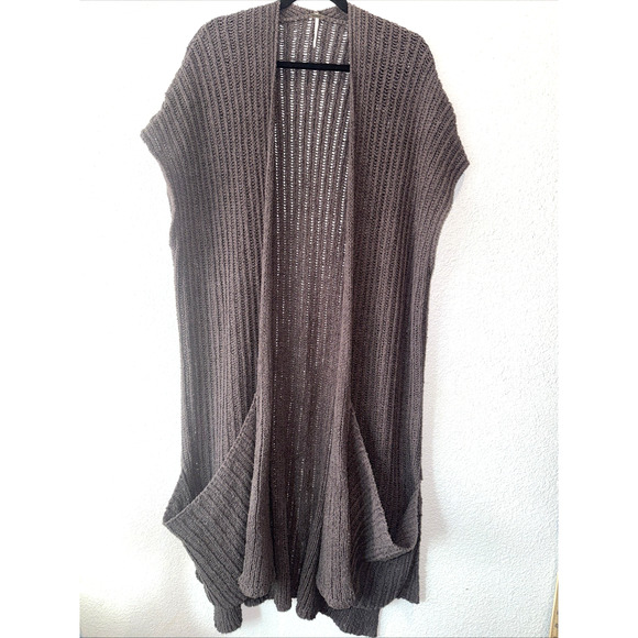 Free People Brown Open-Front Cardigan - Picture 2 of 8